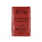 تصویر کیسه پودر اخرا قرمز ۲۵ کیلویی برند آروشا پودر پیشتاز صنعت؛ ایده‌آل برای کاربرد در مصالح ساختمانی، صنایع سفال و سرامیک، با خلوص رنگ بالا و بسته‌بندی ایمن و استاندارد کارخانه‌ای.