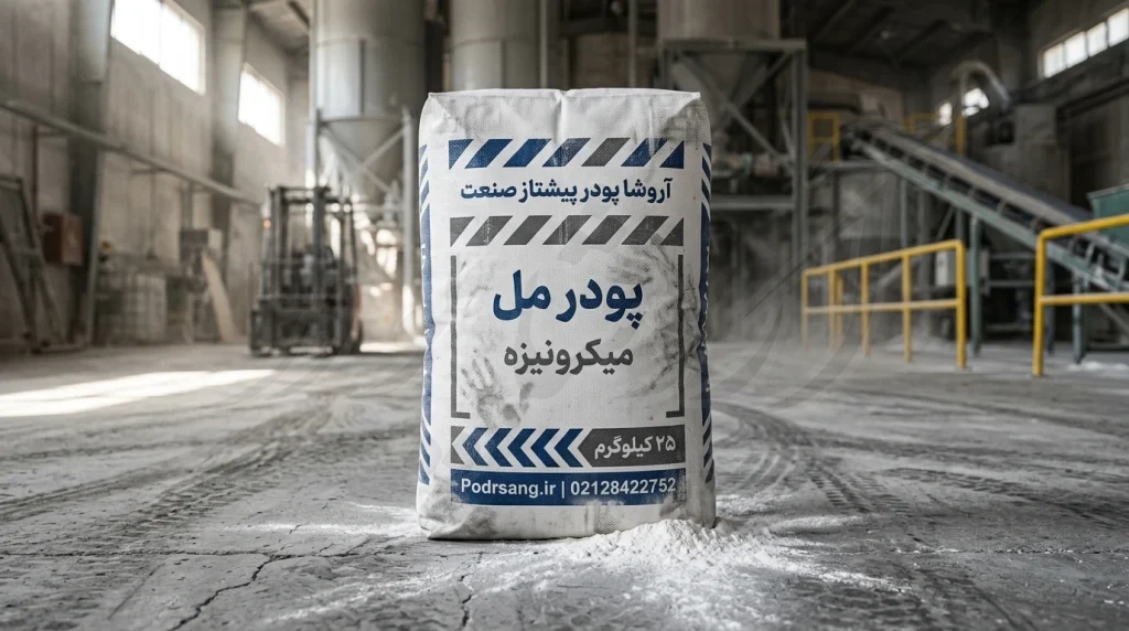 پودر مل میکرونیزه تولید شده در شرکت آروشا پودر