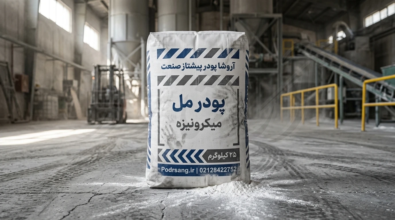 پودر مل میکرونیزه تولید شده در شرکت آروشا پودر