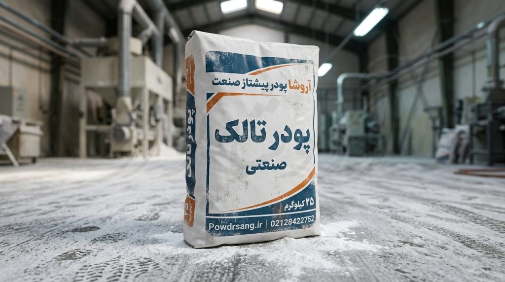 کیسه 25 کیلوگرمی پودر تالک صنعتی تالک سفید تالک افغان تولید شده در کارخانه تالک آروشا پودر