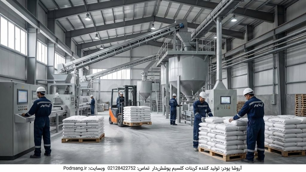 تجهیزات خط تولید میکرونیزه کربنات کلسیم در کارخانه آروشا